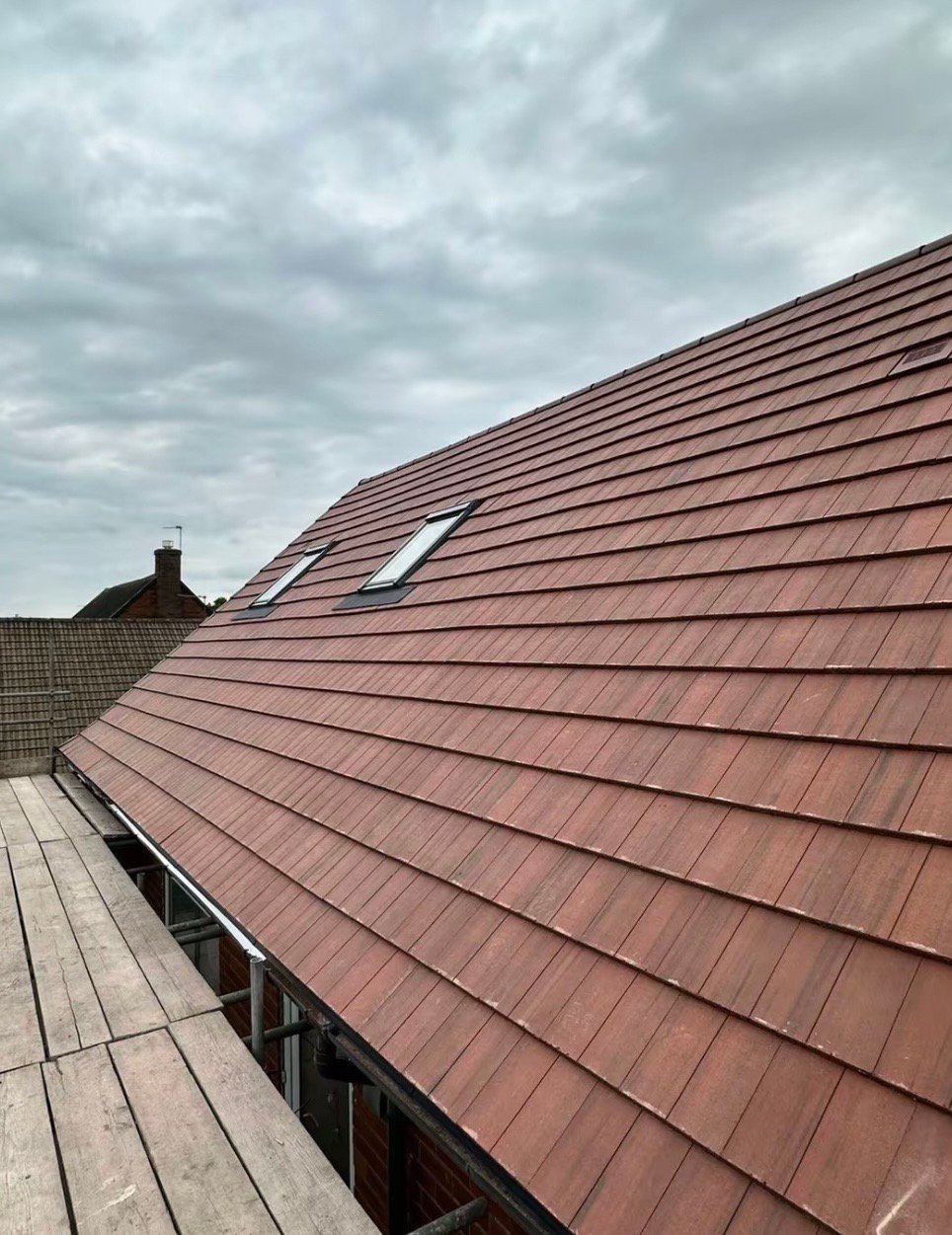 Red Plain Tile Roof with Roof Windows